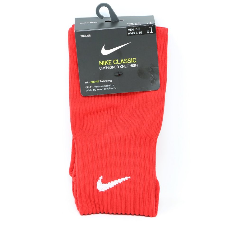 Nike Classic Knee High Soccer Socks Red Over Calf - Picture 2 of 6
